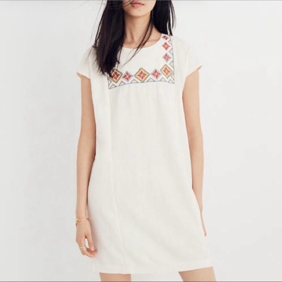 Madewell Dresses & Skirts - Madewell Linen Embroidered Pinon Dress Size S